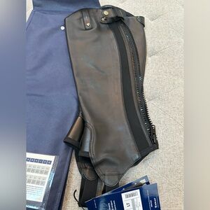 NWT ARIAT HERITAGE CONTOUR HALF CHAPS BLACK size large tall